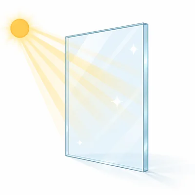 Light passes through a clear window, making only a faint shadow.