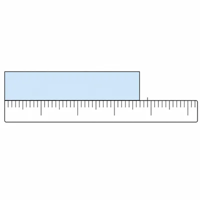 Object aligned with the start of a metric ruler, ending slightly past a millimeter mark.