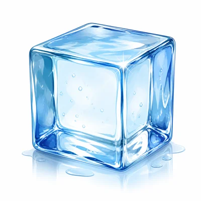 A clear blue ice cube.