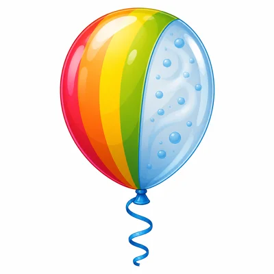 A floating balloon with gas shown inside.