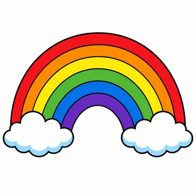 A colorful rainbow in the sky.