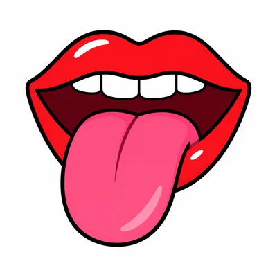 A mouth with a tongue.