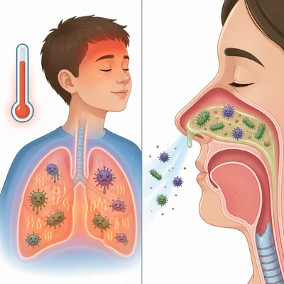 Fever weakening germs and mucus trapping germs in the nose.