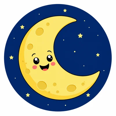 A crescent moon in the night sky.