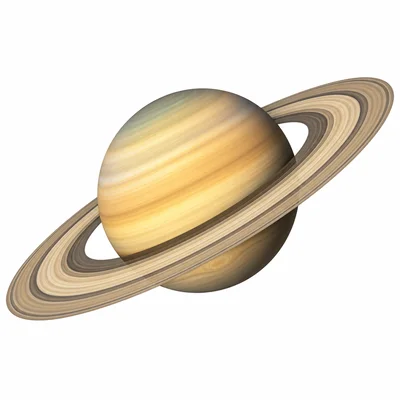 Saturn with wide tilted rings.