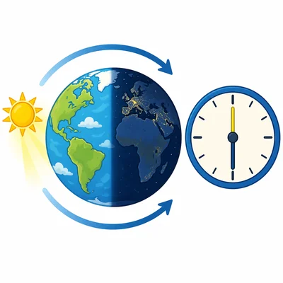 Earth makes one full spin over a day.