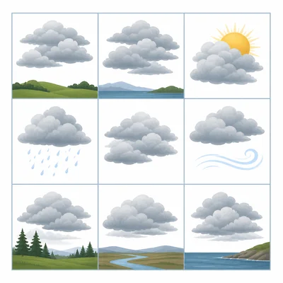 A short weather record showing mostly cloudy, cool days.