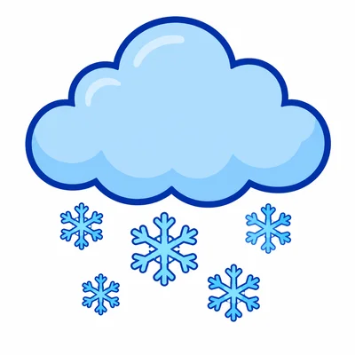 A winter cloud with snowflakes and cold wind.