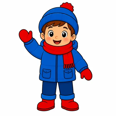 A child dressed for winter on one side and summer on the other.