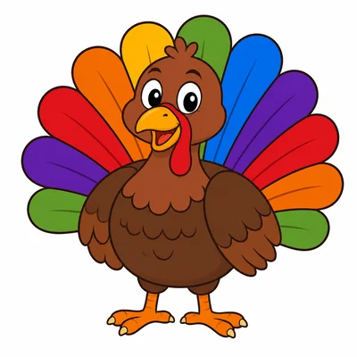 A friendly cartoon turkey.