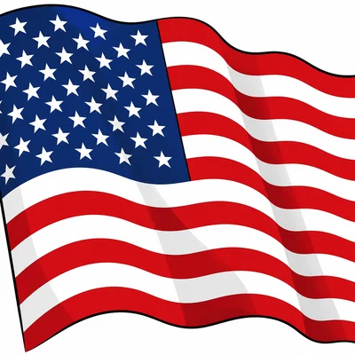 A United States flag showing red, white, and blue.