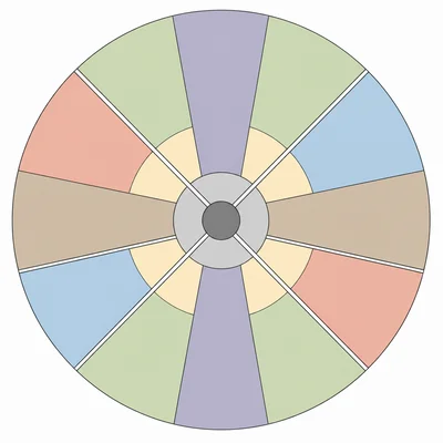 Urban sector model with wedge-shaped land uses extending from the center.