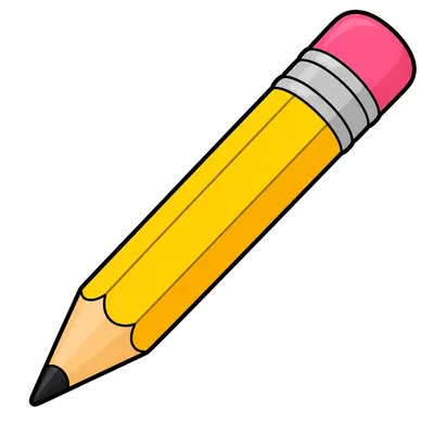 A yellow pencil with a pink eraser.