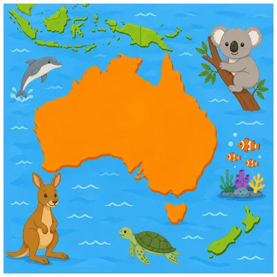 Australia highlighted on a map.