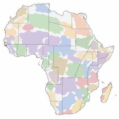 Map of Africa showing straight colonial borders cutting through overlapping cultural regions.