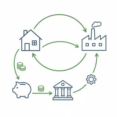 Saving moves money out of the household spending flow and may later fund investment.