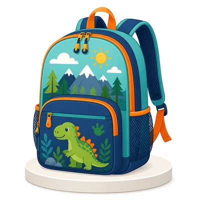 A backpack displayed for sale in a store.