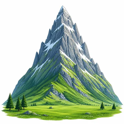 A tall mountain rising above the land around it.