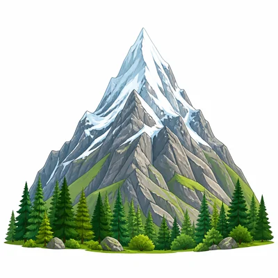 A landform with a peak.