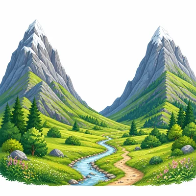 Low land between two mountains.