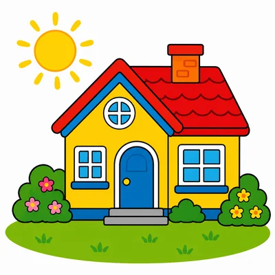 A colorful home with grass and sunshine