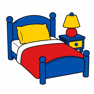 A bedroom with a bed and lamp