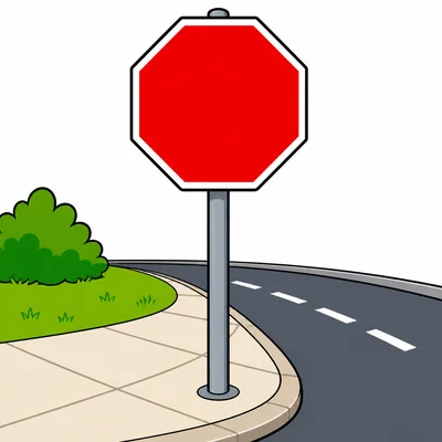 A blank red traffic sign at a street corner.