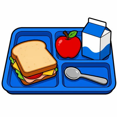 A cafeteria lunch tray with food.