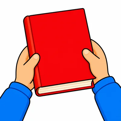 Hands carefully holding a clean book.
