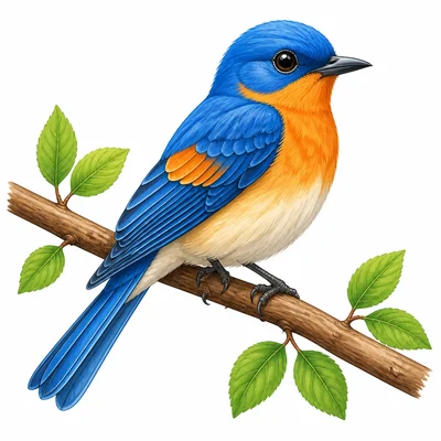 A detailed bird showing colorful feathers, beak, wings, and tail.