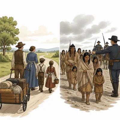 Comparison of voluntary migration and forced removal.