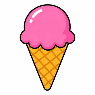 An ice cream cone with pink ice cream.