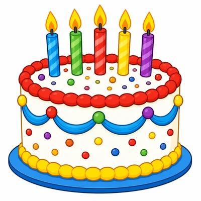 A large decorated birthday cake.