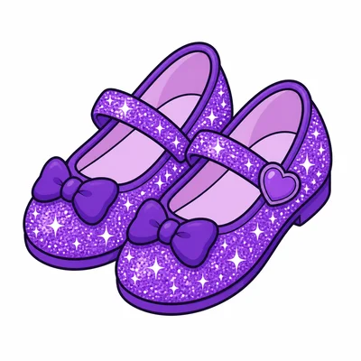 A pair of sparkly purple shoes.