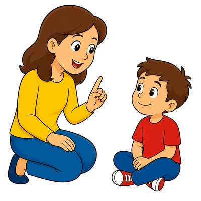 A child listens respectfully to an adult