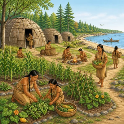 A Wampanoag village shows Native people lived in the Plymouth area.