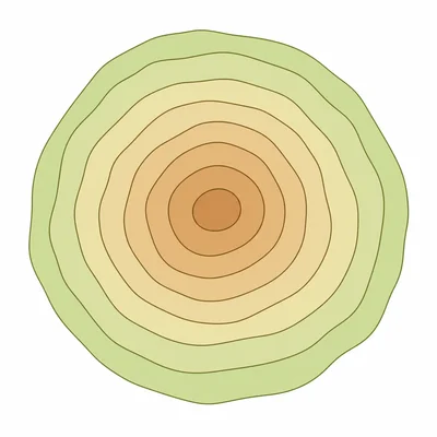 Closed circular contour lines showing a hill with highest elevation in the center.