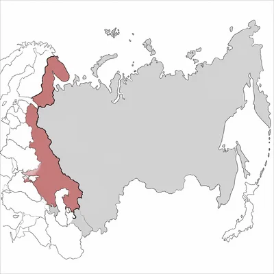 Unlabeled map showing western territories separated from Russia after a treaty.