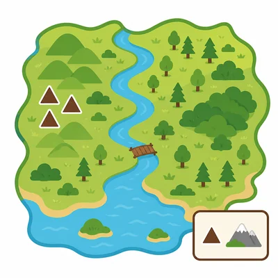 A map key shows triangle symbols, and three triangles appear on the west side of the map.