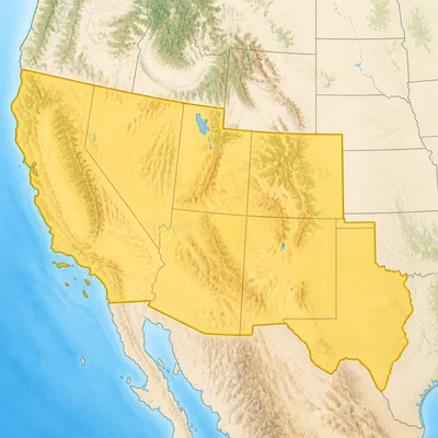 A simplified southwestern United States map highlights the Mexican Cession region.
