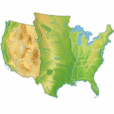 Map showing a large central land area added to the United States.