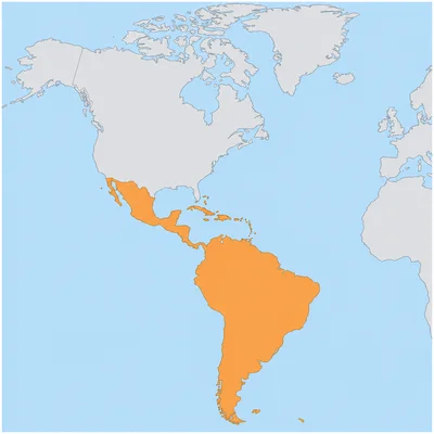 Map highlighting Mexico, Central America, the Caribbean, and South America as Latin America.
