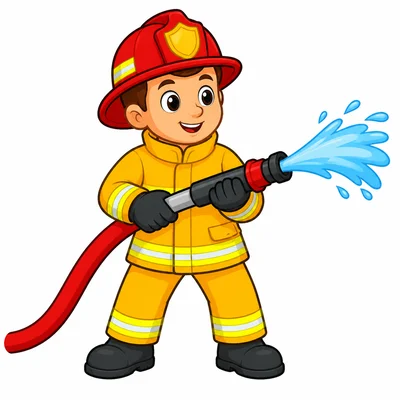 A firefighter holding a fire hose