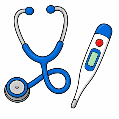 A stethoscope and a thermometer