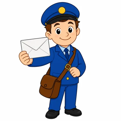 A mail carrier holding an envelope
