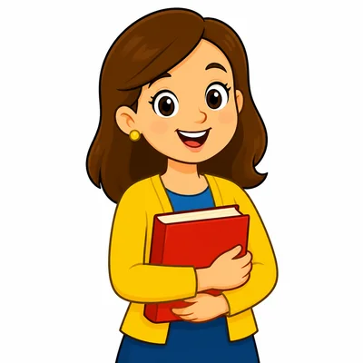 A teacher holding a book