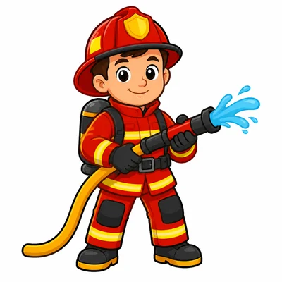 A firefighter ready to help at night