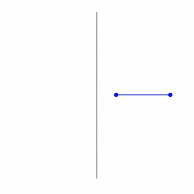 Confidence interval line entirely to the right of a null reference line.