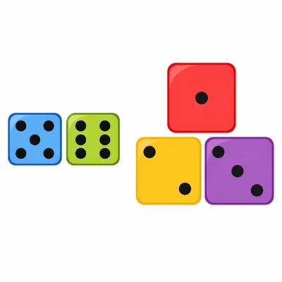 Two dice outcome groups comparing two outcomes with three outcomes.