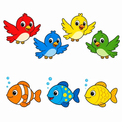 Birds and fish to count.